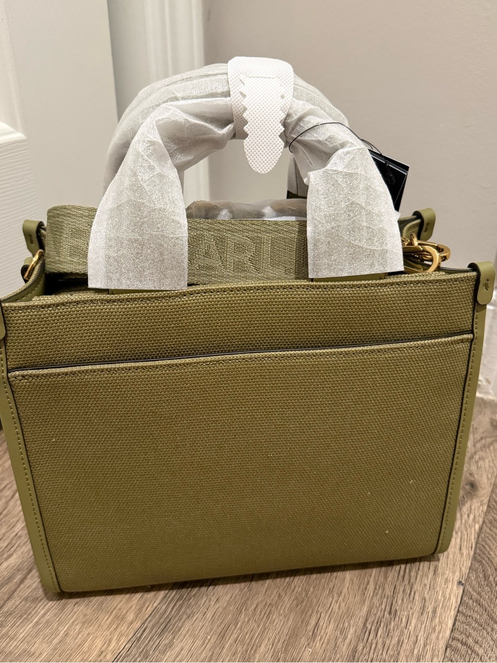 Karl Lagerfeld Paris Kristins Small Tote in Olive Green NWT/ PRICE FIRM - Picture 6 of 9